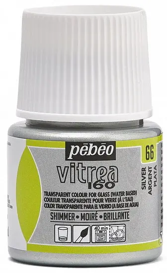 Vitrea 160 Glass Paint In Metallic Silver, 45Ml 1