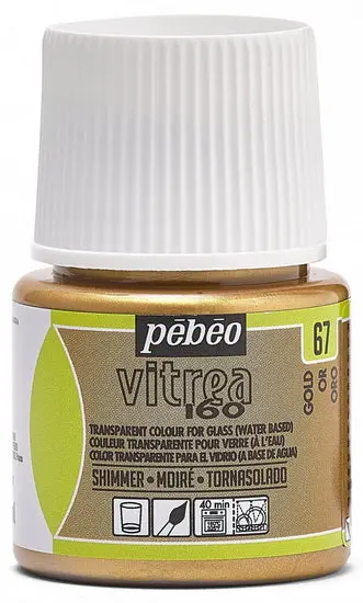 Vitrea 160 Glass Paint – Shimmer Gold, 45Ml Oven-Bake Formula 1