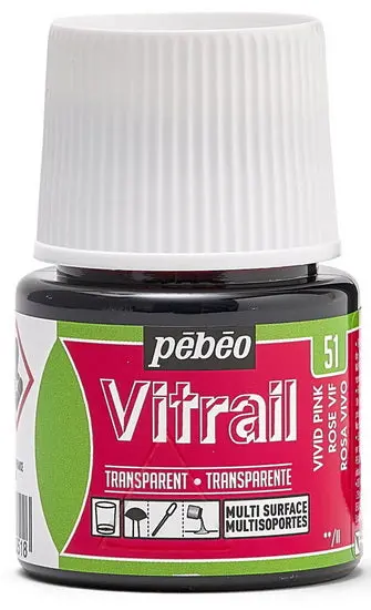 Vivid Pink Vitrail Glass Paint – 45 Ml 1