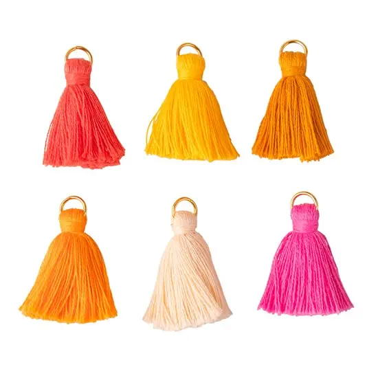 Warm-Tone Cotton Tassel Pack – 6 Pieces 1