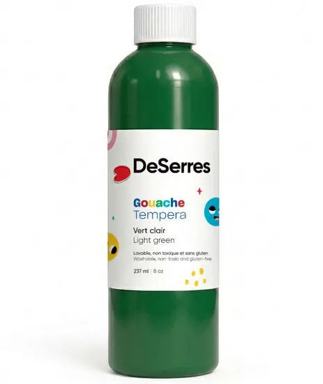 Washable Light Green Tempera Paint – 237 Ml Bottle 1