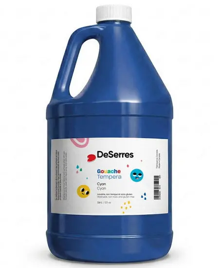 Washable Tempera Paint – Cyan Hue, 3.6 Litre Bulk Container 1