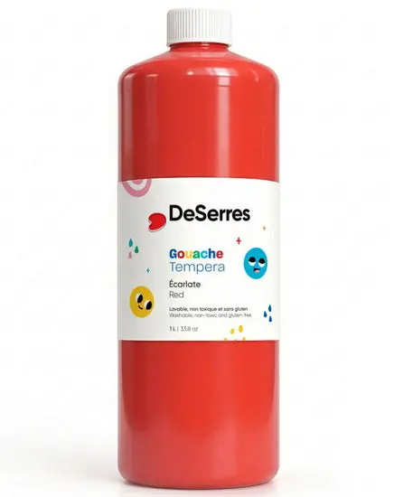 Washable Tempera Paint – Scarlet Red (1 Liter) 1