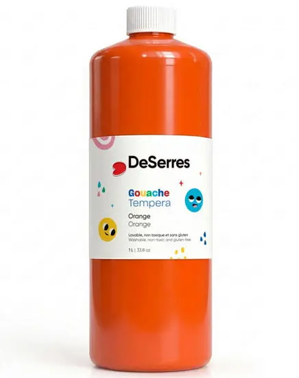 Washable Tempera Paint – Vibrant Orange, 1 Liter 1