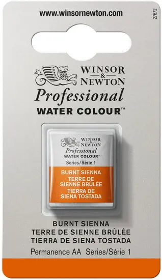 Watercolor Half Pan – Burnt Sienna (Series 1) 1