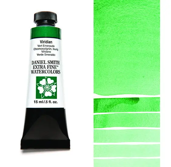 Watercolor Paint Tube – Viridian Green S2, 15 Ml, High-Pigment Professional Grade 1