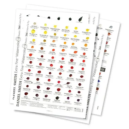 Watercolor Swatch Chart – Test Sheet For Pigments 1
