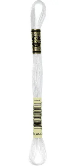 White Embroidery Floss – Solid Shade 1