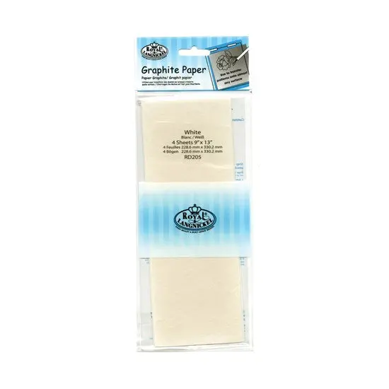 White Graphite Transfer Paper Pack – 4 Sheets, 9" × 13" 1