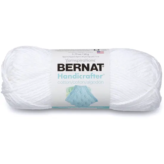 White Medium-Weight Handicrafter Yarn – 50G, #4 Weight 1