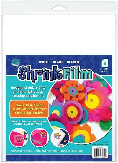 White Shrink Film Pack – 6 Sheets, 8.5×11 Inches 1