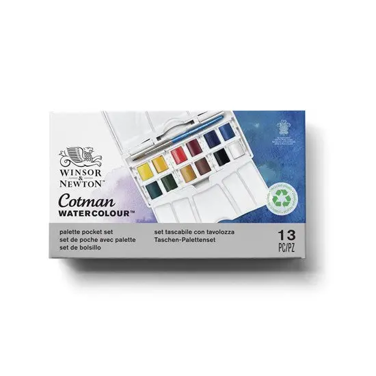 Winsor & Newton Cotman Watercolor Set – 12 Half-Pan Colors 1