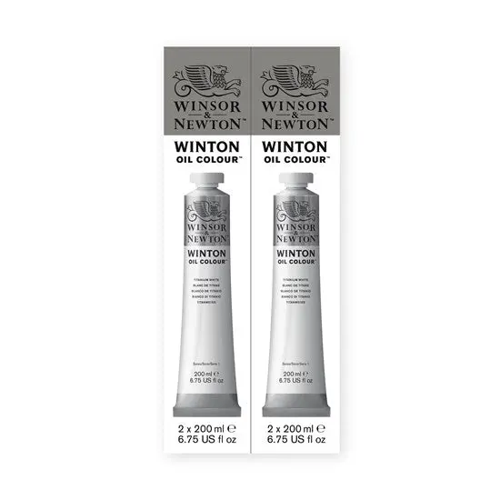 Winton Oil Paint Twin Pack – 2×200 Ml Titanium White, Student Quality, Excellent Coverage 1