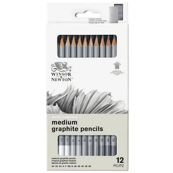 Wn Studio Graphite Pencil Set – Medium Tin, 12-Piece 1