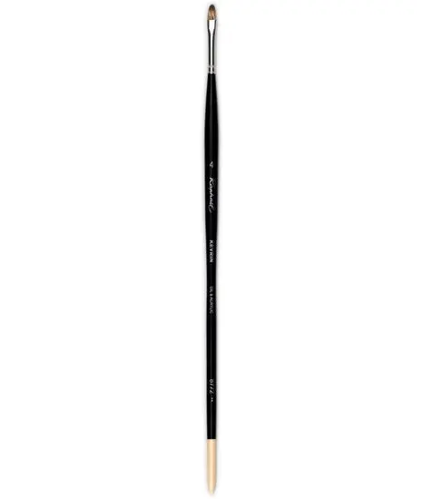 Worn Round Synthetic Oil Paintbrush – Kevrin+ Blend, Size #4 1