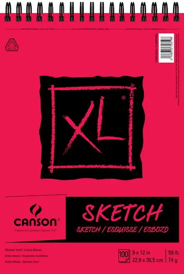 Xl Spiral-Bound Sketch Pad – 9 × 12 Inches, 100 Sheets 1