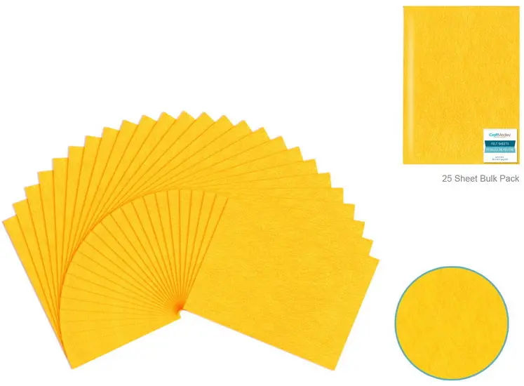 Yellow Craft Felt Sheet – 9 In × 12 In 1