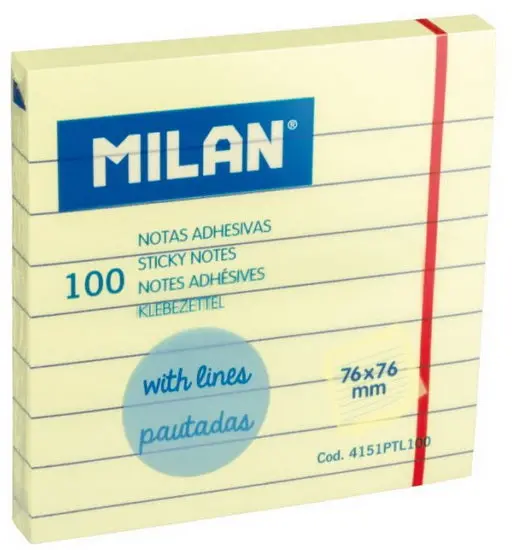 Yellow Lined Sticky Notepad – 3 X 3 Inches, 100 Sheets 1