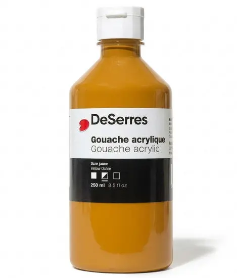 Yellow Ochre Acrylic Gouache – 250Ml Matte, Blendable Finish 1