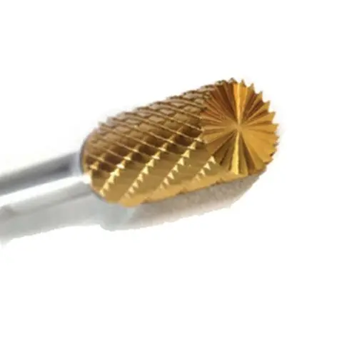 Champion Sb15 Cylinder-Shaped End-Cut Carbide Bur – Titanium-Coated 1