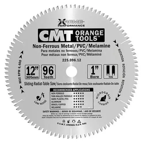 Cmt 225.696.12 Circular Saw Blade For Non-Ferrous Metals, Precision Ground 1