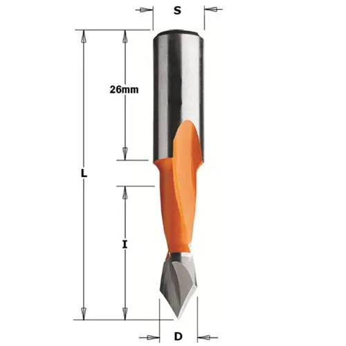 Cmt 314.120.12 Two-Flute Through-Hole Dowel Drill Bit 1