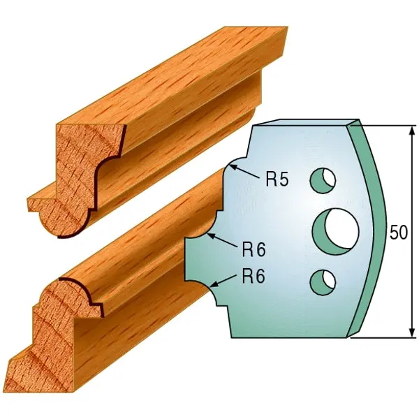 Cmt 690.542 Profiled Shaper Knives Pair — 1-31/32" Cutting Length, 5/32" Thick 1