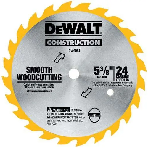Dewalt 6-1/2" Cordless Saw Blade – 90-Tooth Fine-Cut For Vinyl & Paneling (5-Pack) 1