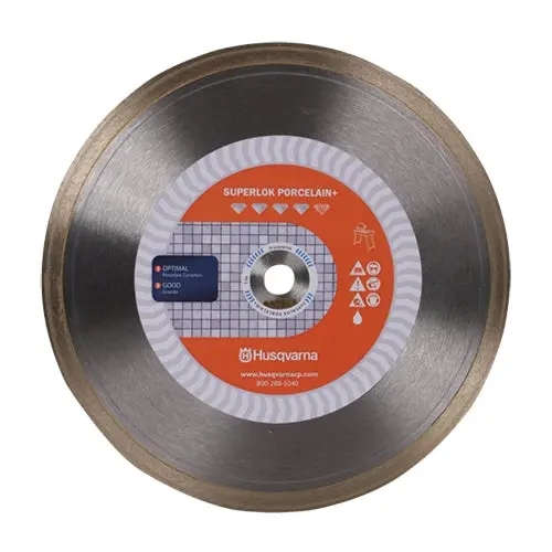 Husqvarna Superlok Porcelain Tile Blade – 10 Inch Diamond Rim 1
