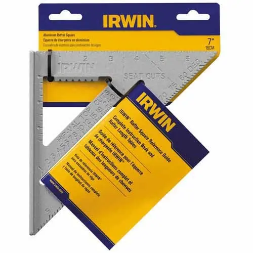 Irwin 1794464 Aluminum Rafter Square – 7" Size, Silver Finish 1