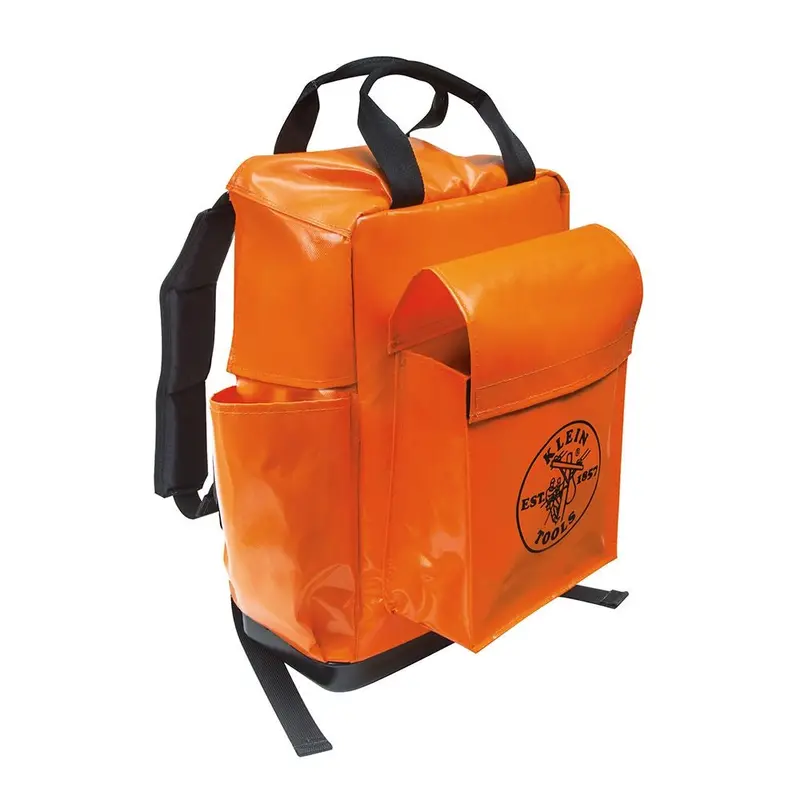 Klein 5185Ora 18-Inch Orange Tool Backpack With Organized Compartments 1