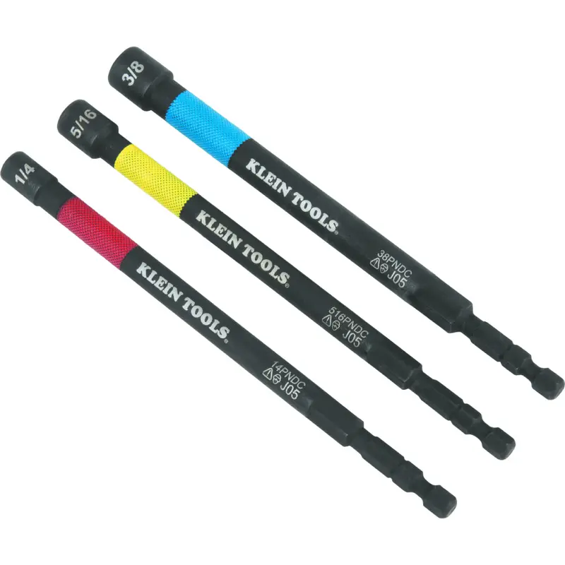 Klein Tools 65411Pk3 Color-Coded Power Nut Setter Set (3-Piece) 1