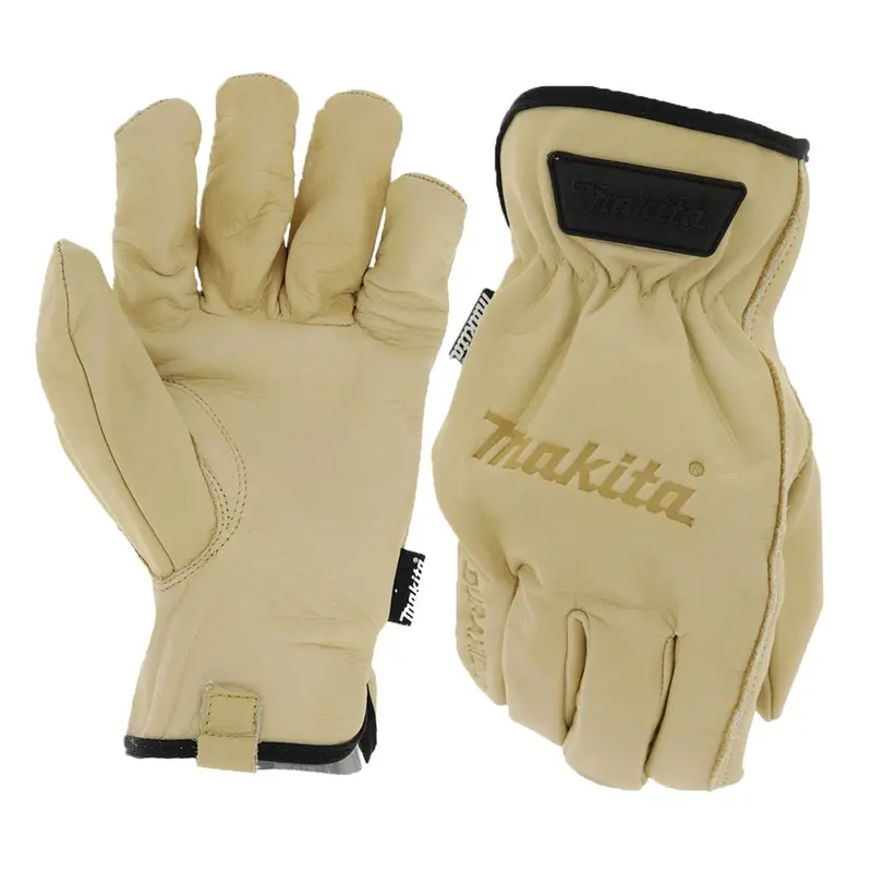 Makita Genuine Leather Work Gloves – Durable, Medium-Fit Hand Protection (T-04189) 1