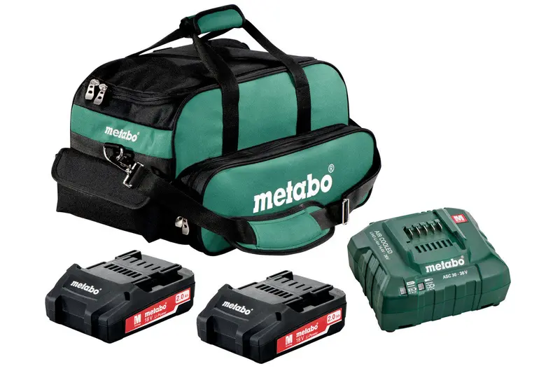 Metabo 18V Compact Starter Kit With Two 2.0 Ah Li-Ion Batteries (Us625596020) 1