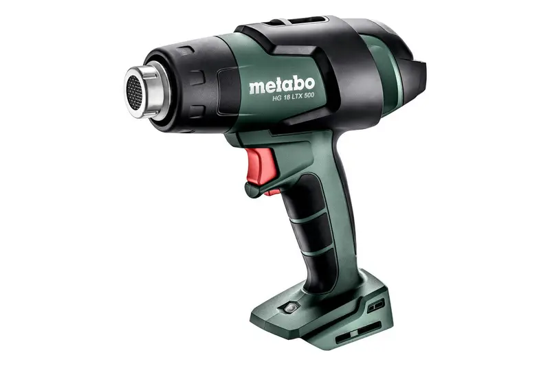 Metabo Hg 18 Ltx 500 Heat Gun – 18V Cordless, Adjustable Temp (570°F–930°F), 7/6 Cfm 1