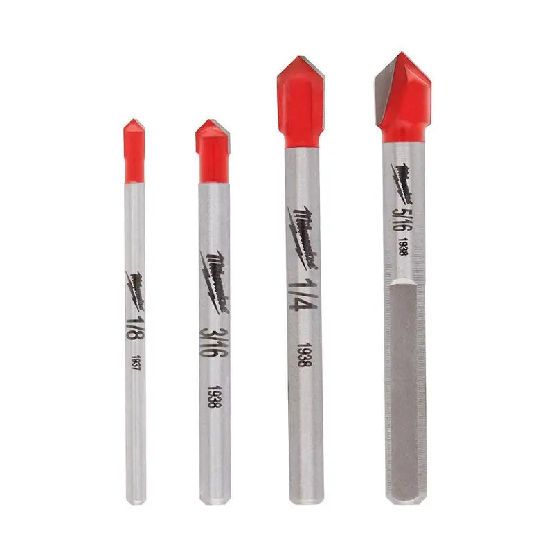 Milwaukee 48-20-8988 Glass & Tile Drill Bit Set – 4-Piece, 5-Pack Bundle 1