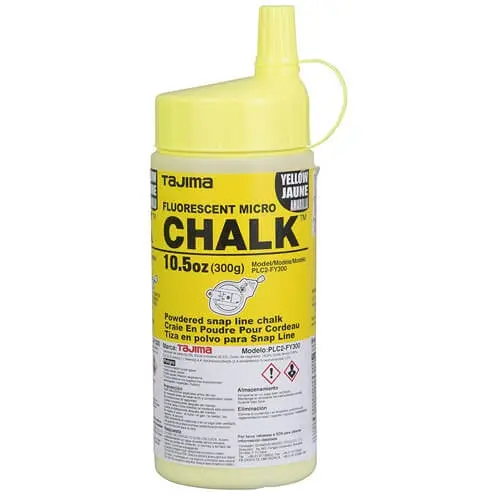Tajima Chalk-Rite Refillable Chalk Line – Yellow 10.5 Oz, High-Visibility Marking 1