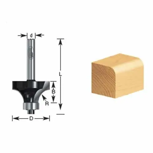 Timberline 320-26 Corner Round Router Bit — 3/8" Radius, Carbide-Tipped 1