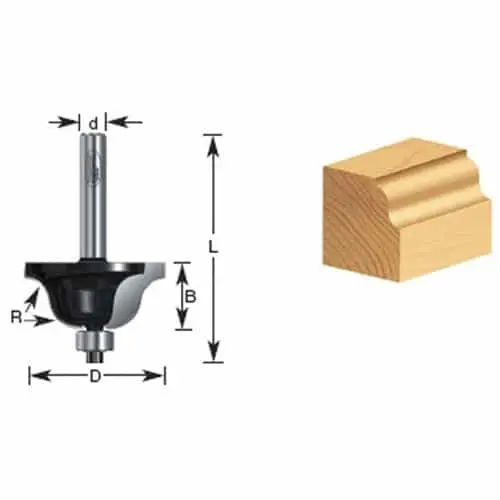 Timberline Roman Ogee Router Bit – 5/32" Radius, 1/4" Shank, Ideal For Decorative Edging 1