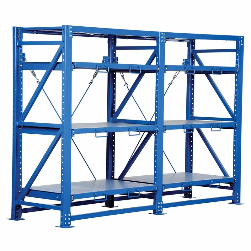 Vestil Heavy-Duty Roll-Out Shelving Unit – 32" Deep × 114" Wide × 80" Tall 1